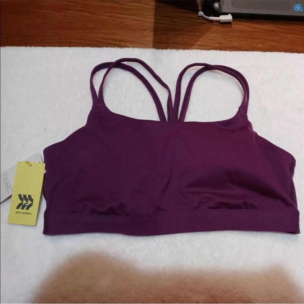 All In Motion NWT Purple Sports Bra Light Support Sz. XL
